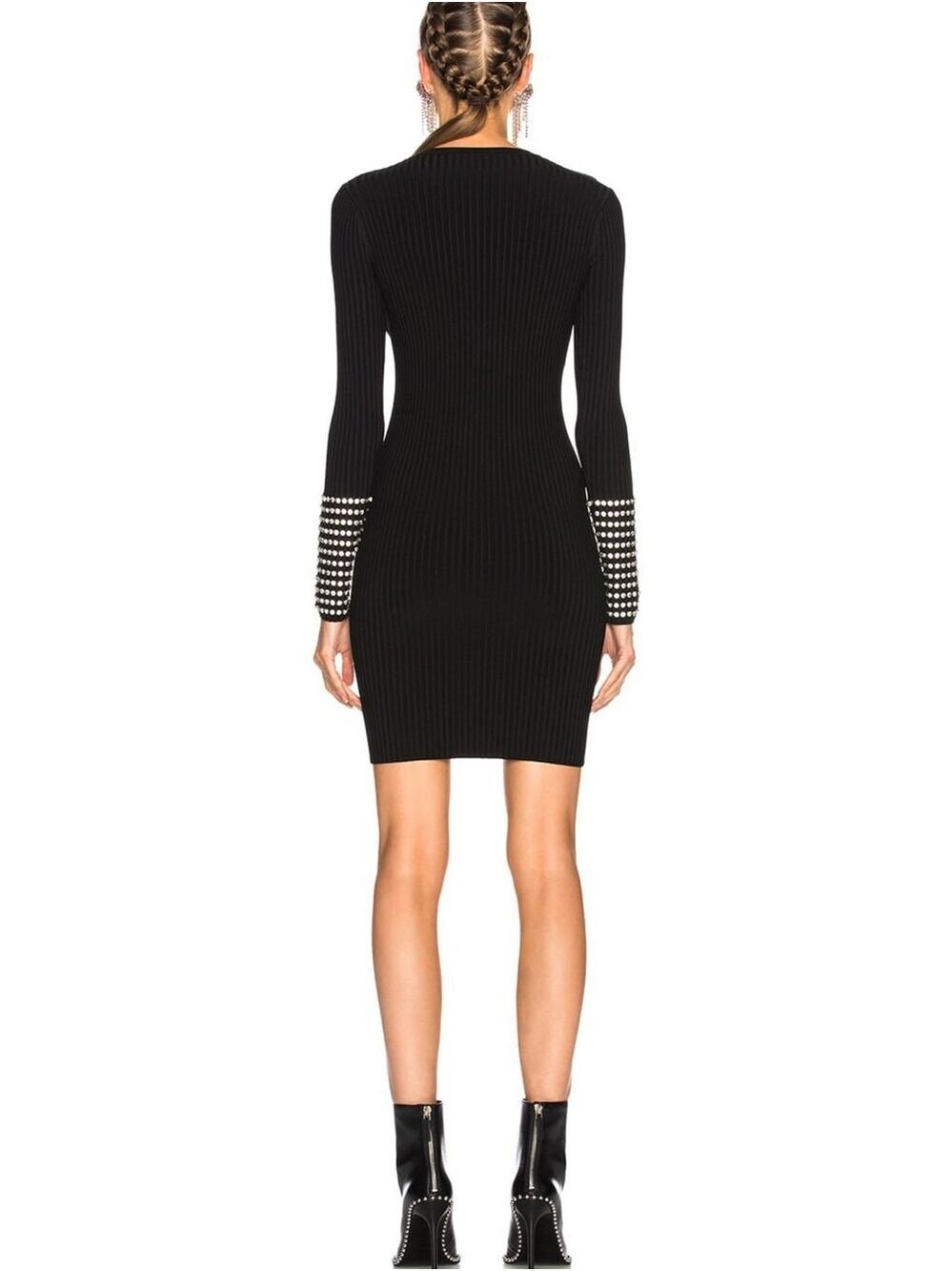 ALEXANDER WANG Long Sleeve Dress with Crystal Cuff Detail - Picture 2 of 10